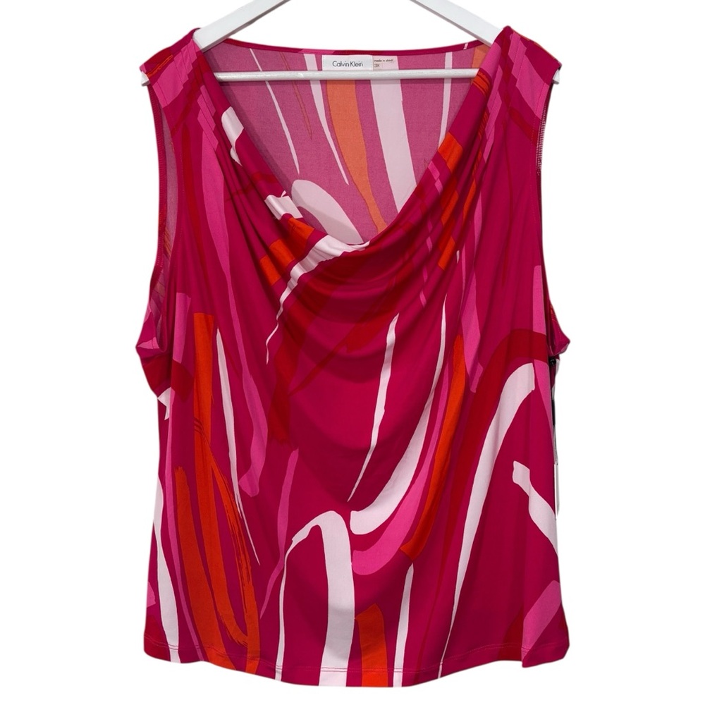 BUNDLE Calvin Klein Women’s Sleeveless Cowl neck Tanks FIVE TOPS Size 3X NWT
